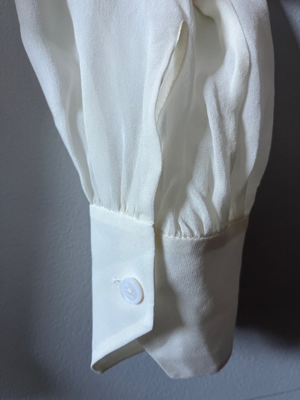 Lilysilk Bow Tie 100% mulberry Silk Jasmine Blouse sheer white tie neck top - Picture 5 of 12